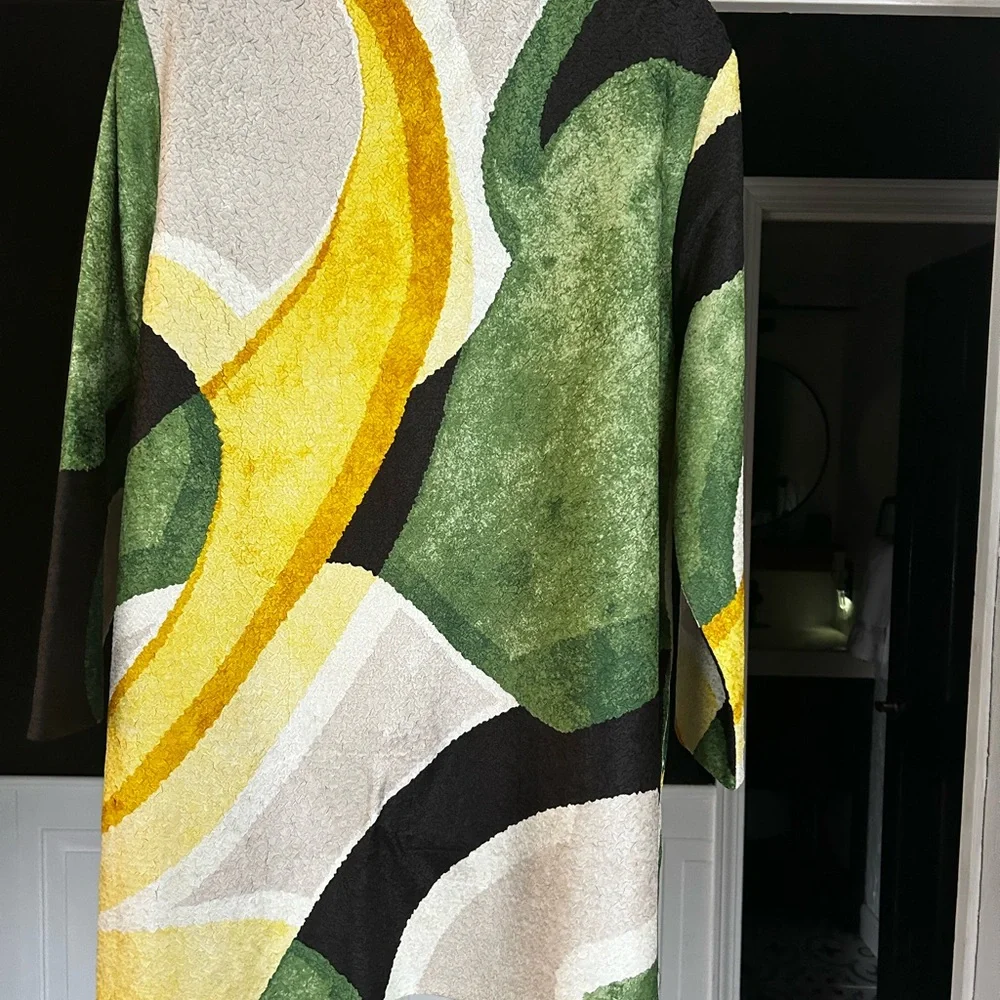 Chico's Green and Yellow Textured Cardigan - Picture 2 of 3